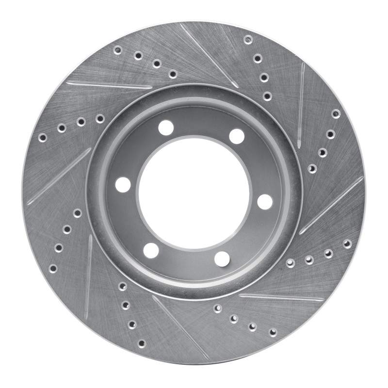 Toyota Sequoia Brake Rotor (1) - Front Left - R1 Concepts - Drilled & Slotted - Silver - `00-`07